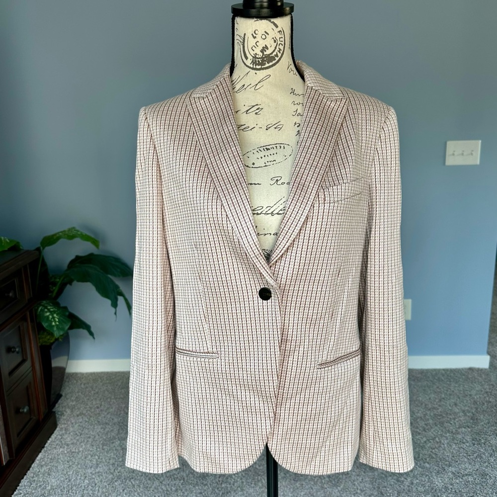 Theory Staple Blazer Blush Multi Stratton Knit